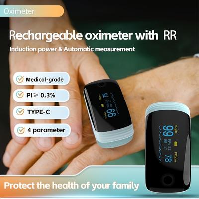 Fingerpulsoximeter, Blutsauerstoffsättigung am Finger mit Pulsmesser, Oximeter mit Trageband, Pulsoximeter für Sport- und Luftfahrtgebrauch