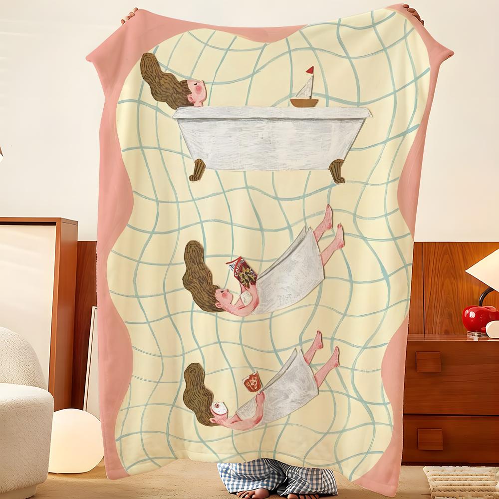 Artist K-kunomari Throw Flannel Throw Blanket, Lightweight Cozy, Durable Washable Cute Cool