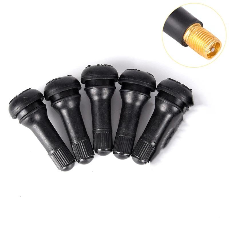

5Pcs/Set TR413 Rubber Tubeless Tire Valve Stems with Dust Caps, Bicycle Wheel Tyre Air Valves Cycling Accessories[YY9]