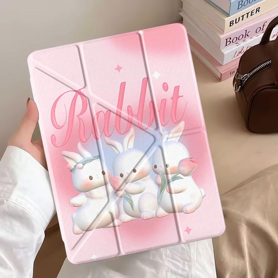 Three Little Rabbits Tablet Case For iPad Pro 11th 10th 9th 8th 7th 12.9inch Mini 6 7 Pro 2025 Air 4 5 M3 M2 1 2 M4 11inch