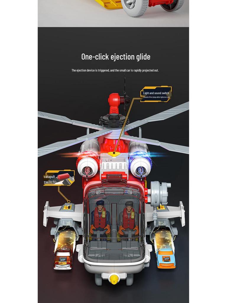 Sam's Multifunctional Rescue Helicopter Toy with Water Spray Feature for Kids