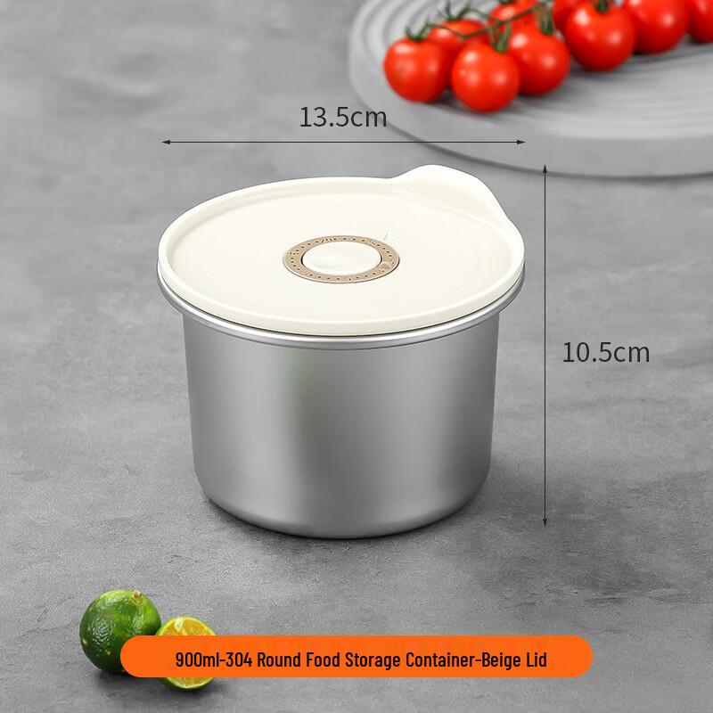 Stainless Steel 304 Round Food Storage Container