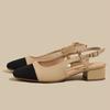 Summer New Colorblock Splicing Shallow Mouth Fashionable and Simple Style Outwear Women's Sandals High Heel Single Shoes Women