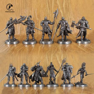 Weißmessing Kriegslegionen Furchtloser Ritter Soldat Modelle Miniaturfigur Sammlungen Metallschachfigur Tischspiel Ornament Geschenk
