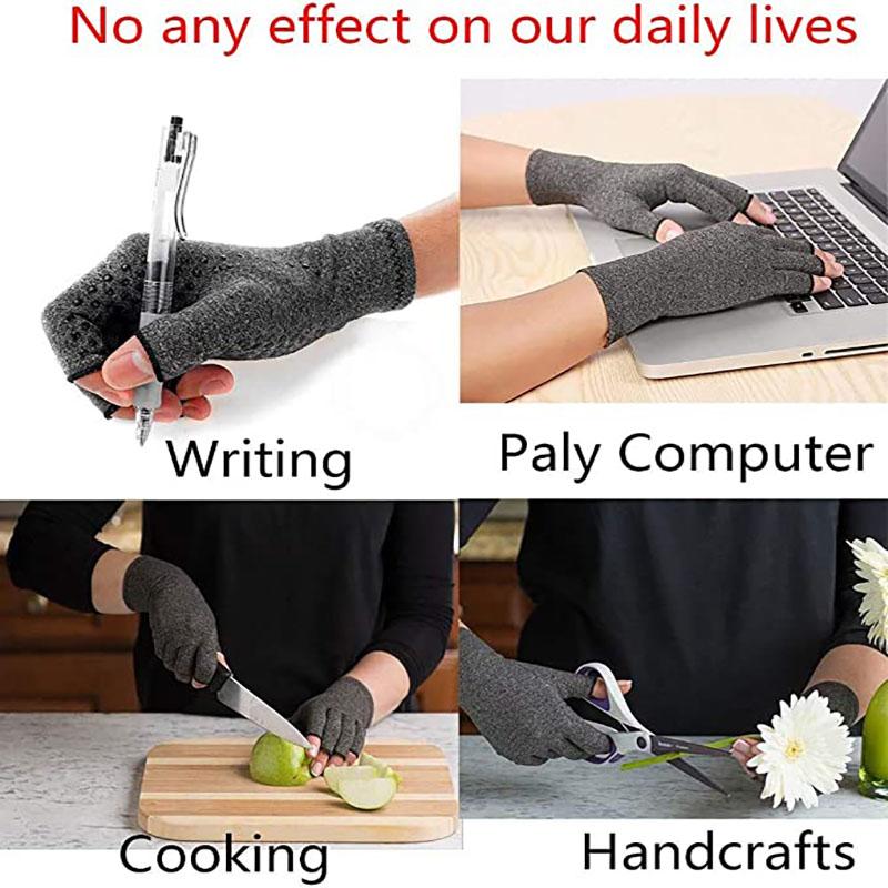 1 Pair Fingerless Compression Gloves for Arthritis Pain Relief Improve Circulation for Women Men