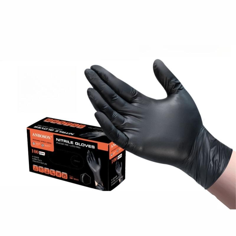 

100 шт. черные нитриловые перчатки утолщенные одноразовые перчатки для уборки парикмахерские водонепроницаемые перчатки для мытья посуды татуировки S чёрный