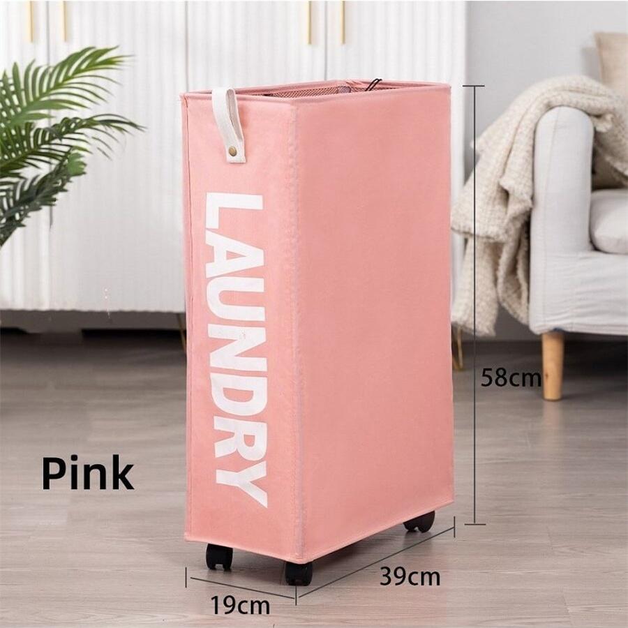 Foldable Laundry Basket Dirty Clothes Basket Clothes Organizer Yoga Storage Basket Home Assortment Box with Wheel Laundry Basket