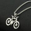 Collier pendentif vélo pour femme homme couleur argent Choker Collier pendentif en acier inoxydable Accessoires de bijoux de fiançailles Cadeau