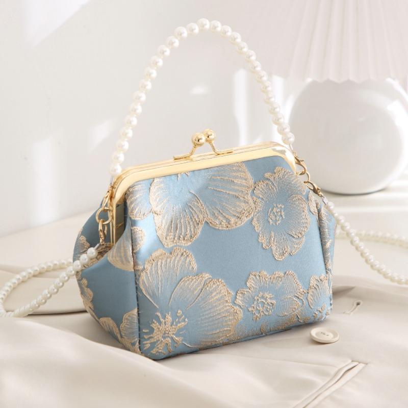 Women's bag new simple and elegant Hanfu bag Chinese antique hand-held cheongsam bag single shoulder crossbody shell bag