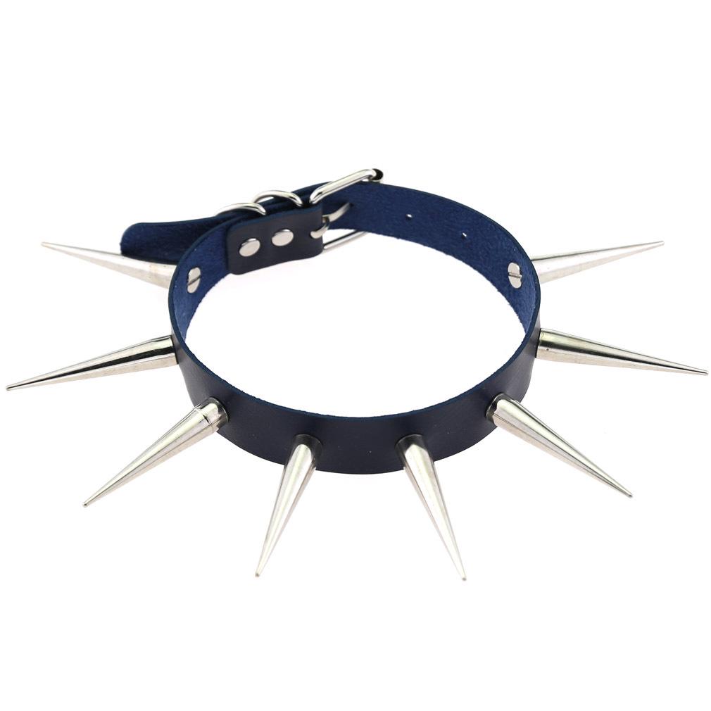 European Unisex Gothic Punk Rivet Spike Leather Choker