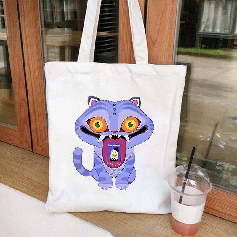 KPOP Demon Hunter Tiger Print Student Shoulder Canvas Bag Shopping Tote Bag KTB