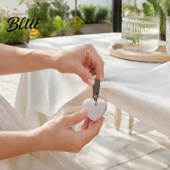 Table Cover Weight Stone Clip Heart Marble Clip Love with Metal Tablecloth Weight Outdoor Party