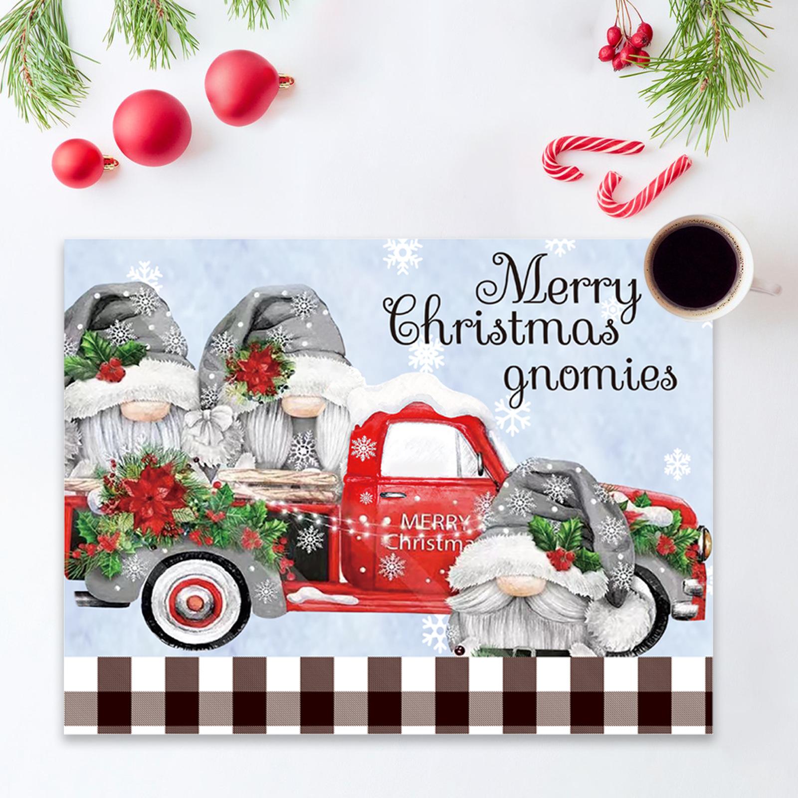 

Новые рождественские декоративные изделия с мультяшным принтом, обеденный коврик с лесным человеком, набор посуды, реквизит для кухонного стола