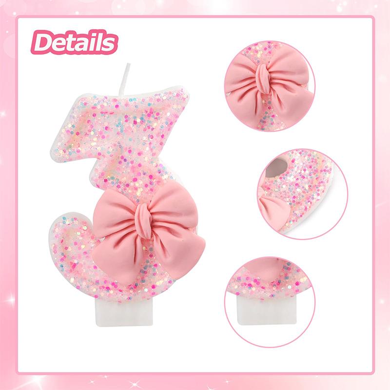 1Pc Bow Birthday Candles Birthday Parties Paraffin Candles Anniversary Celebrations Birthday Candles Sweet