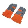 1 Paar Hitzebeständige Handschuhe Feuerfest Flammenhemmend Nicht Verbrühendes Leder für BBQ GrillOrange