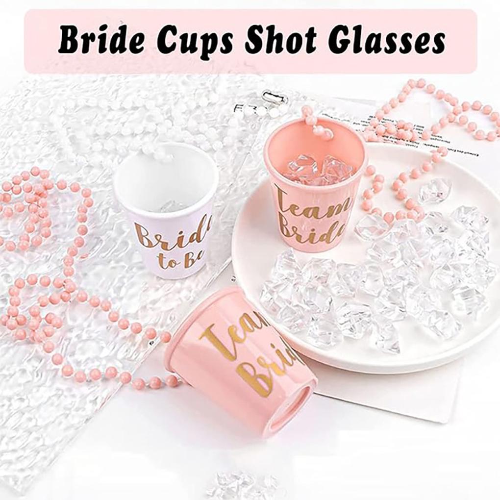 12pcs ABS Gold Foil Shot Glass Necklaces For Bachelorettes Party Decorations Bachelor Party Favors