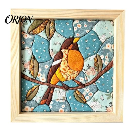 Japanese Textile Art Sets DIY Fabric Kit, Handmade No-Sew Mosaic Wall Craft with Artistic Projects Frame, Beginner Friendly Cute Animals Layered