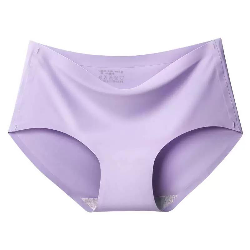 8er-Pack Nahtlose Damen Mid-Waist Einfarbige Dünne Sommer Eis Seide Slips Einteilige Sport-Slips