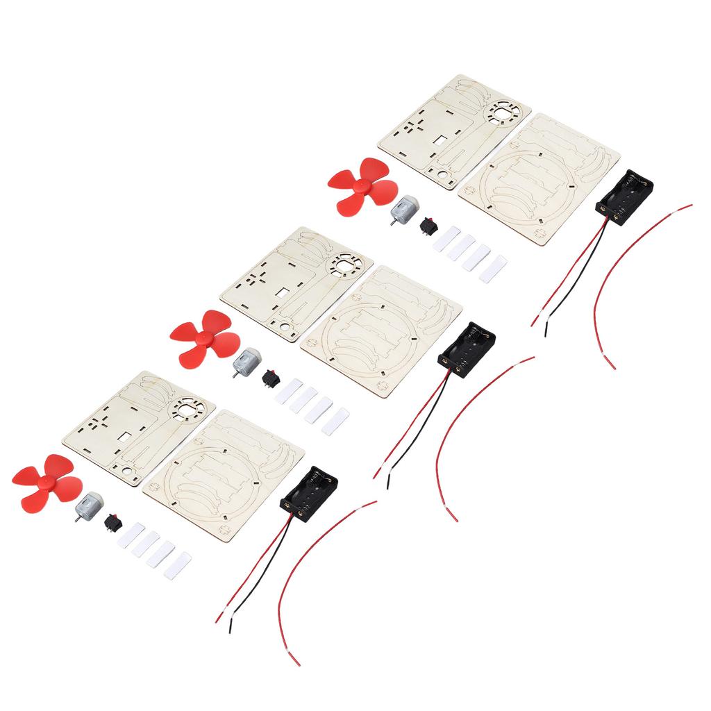 DIY Wooden Electric Fan Interesting Educational Electric Fan Model Kit for Children