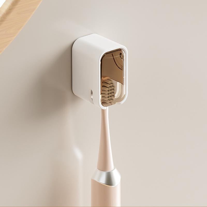 Non-punching Toothbrush Shelves Wall-mounted Dust-proof Storage Box with Lid Electric Toothbrush Holder Ordinary Toothbrush Use