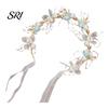Fairy Headpiece Headband Floral Butterfly Design Adjustable Ribbon Women Faux Pearl Girls Cubic Zirconia Greek Bohemian Style Wedding Bridesmaids