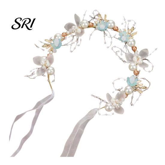 Fairy Headpiece Headband Floral Butterfly Design Adjustable Ribbon Women Faux Pearl Girls Cubic Zirconia Greek Bohemian Style Wedding Bridesmaids