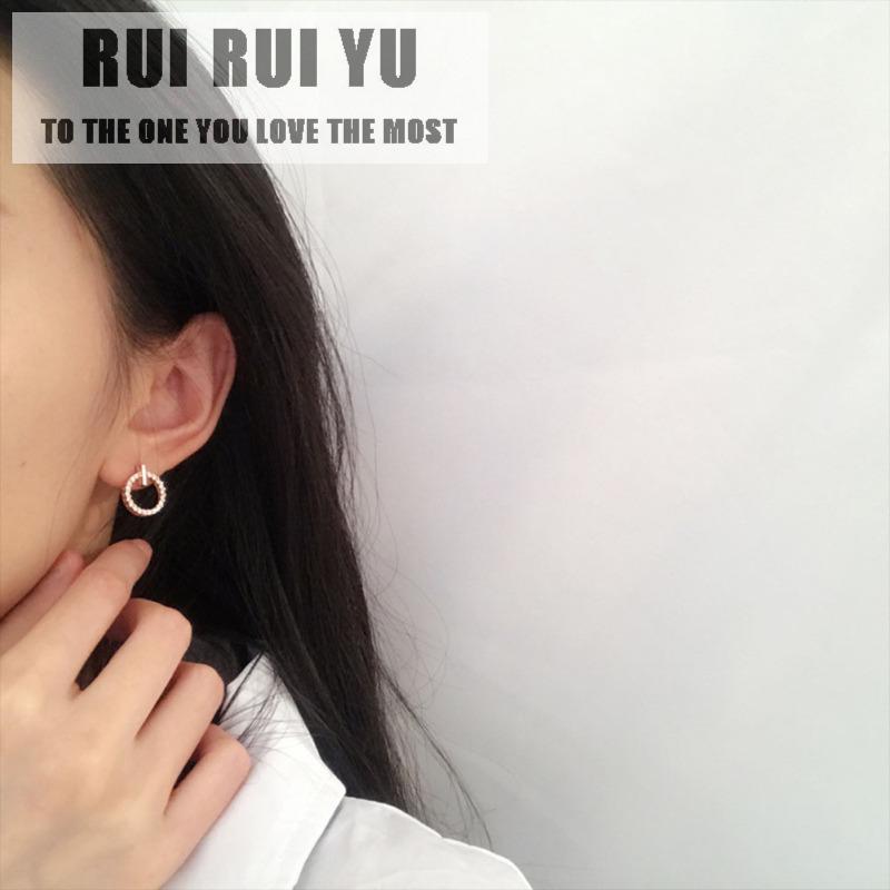 

RUI RUI YU Женские модные простые круглые серьги с цирконом