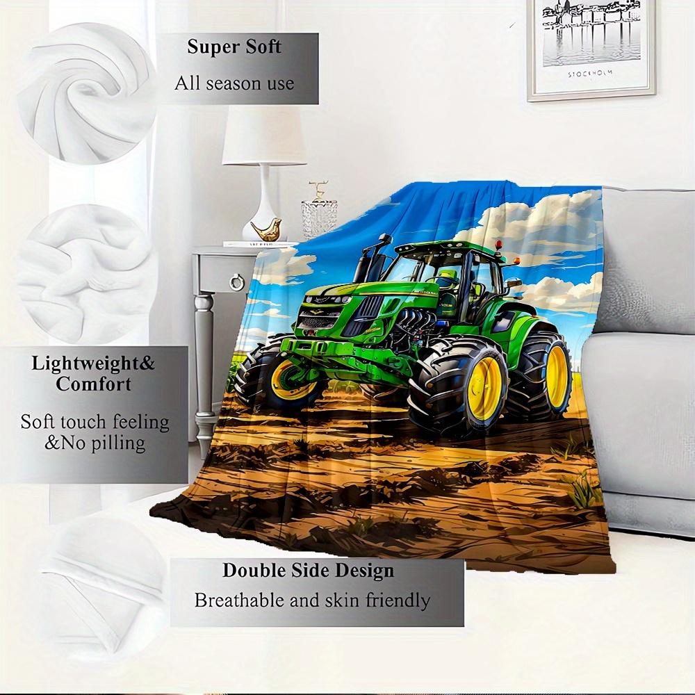 Per Trattore, Agricoltura, Tema Agricolo Coperta di Flanella, Stile Glamour, Stampa Digitale, Comfort per Tutte le Stagioni, ,per Accogliente Coperta Morbida di Flanella115