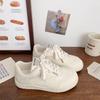 Dexun Thick Baseplate Shoes Women's Versatile 2025 Autumn New Chic Niche Low-top Breathable Versatile Student White Shoes