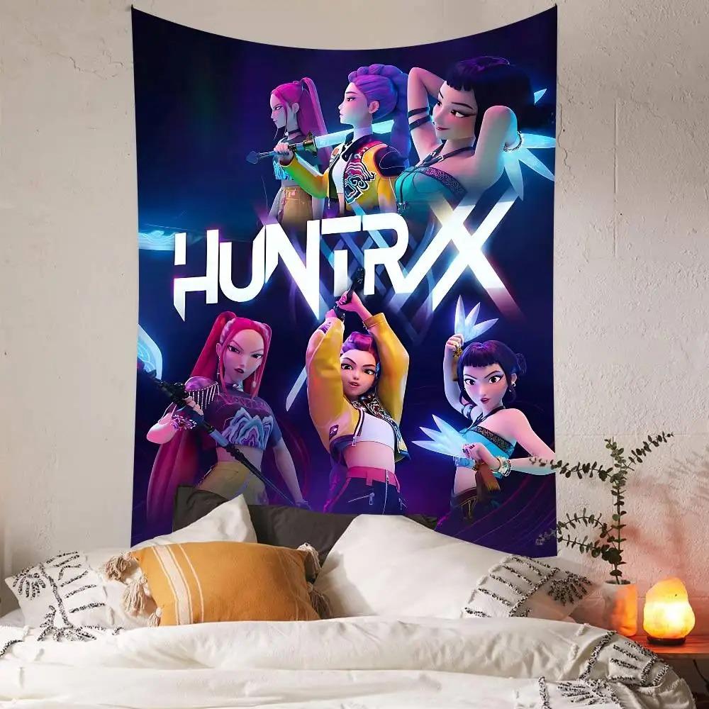 K-Pop Demonn Hunterss Anime Style Tapestry Home Bedroom Decoration Birthday Party Party Background Cloth