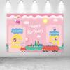 1Pc Happy Birthday Peppa Pig Photograph Background, Perfect For Kids' Parties, Gatherings And Birthday Celebration Banners.