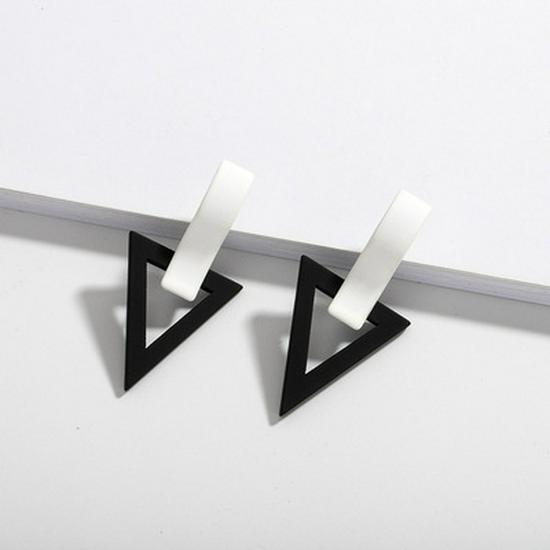 Trendy Geometric Heart Stud Earrings - Japanese & Korean Street Style