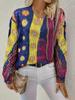 Neues bedrucktes V-Ausschnitt-Oberteil Damen beliebter Pullover Langarm Frühling und Herbst Pullover