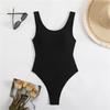 Solid Color One-piece Swimsuit Beach Vacation Monokini Conservative Bikini Slim Backless Swimsuit