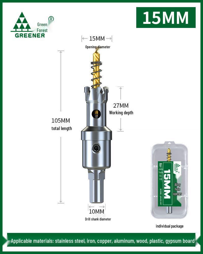 Green Forest Stainless Steel Hole Saw for Metal, Wood, and Aluminum Drilling