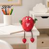 Whimsical Fruit Sculptures Resin Shelf Sitter Figurines with Flexible Dangling Legs, Hanging Edge Statues, Cute Character Desktop Ornaments