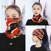 Women Thermal Hat Cycling Neck Warmer Lightweight Colorful Printing Headband High Elasticity Anti-slip Scarf Cold Warm Weather Multi-Functional