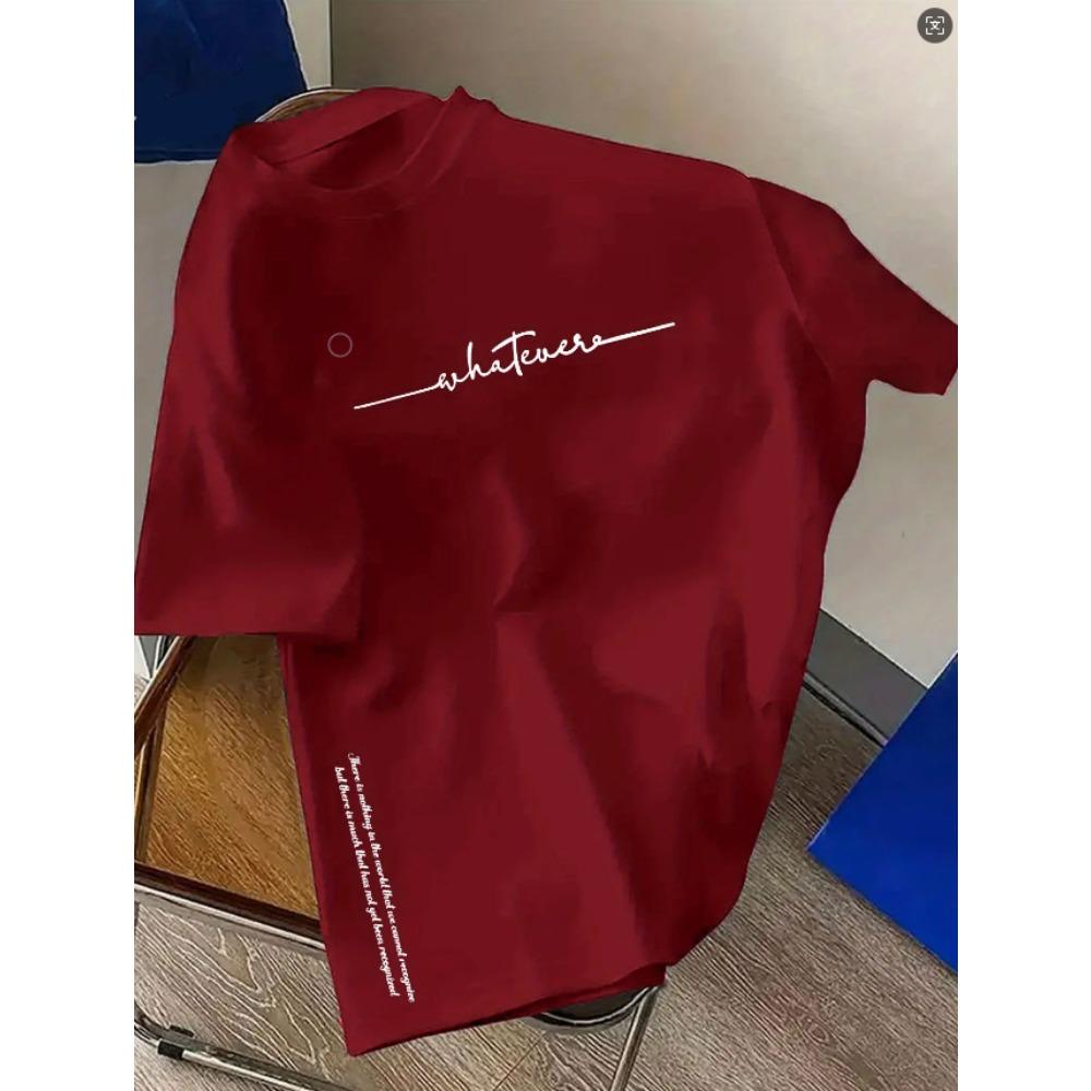 Spring and Summer  Casual Sports Loose Cotton T-shirt  Men's and Women's Simple Letter-Printed Round-neck Short-sleeved Top