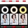 6Inch Led Ring Light with 2 Clip Clamp Mount Dual Mobile Phone Live Broadcast Stand Desktop Phone Holder LED for Live Stream