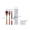 YFJY Holzbesteckset: Gravierbare Gabel, Löffel, Essstäbchen mit Stoffbeutel - Perfekt für Hochzeiten und den täglichen Gebrauch