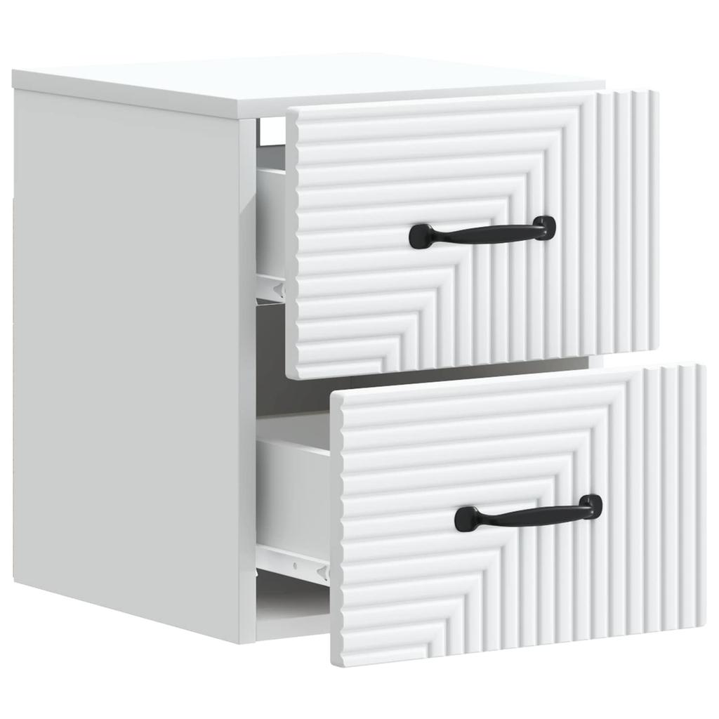 Wall Mounted Nightstand White 34.5 X 33 X 40 Cm Engineered Wood
