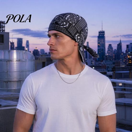 Pirate Hat, Adjustable Streamer Design Hip-hop Cap, Cashew Print Street Style Hat, Breathable Elastic Fabric Hip-Hop Outdoor Sports Hat