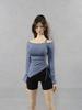 16 Scale Costume, 16 Scale Figure Clothes, Female Yoga Wear, Sportswear, Women's Yoga Wear Outerwear (Body, Head, Shoes, etc. Not Included) (Fog Blue)