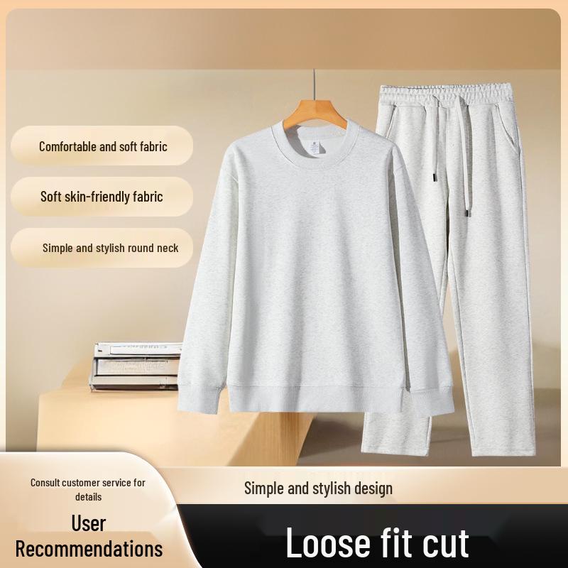 Autumn/Winter Women's Casual Solid Color Hoodie & Wide Leg Pants Set