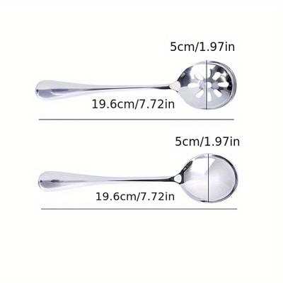 1pc Serving Spoon, Slotted Spoon, Stainless Steel Buffet Restaurant Dinner Spoon, Party Banquet Dining Utensils, Silvery