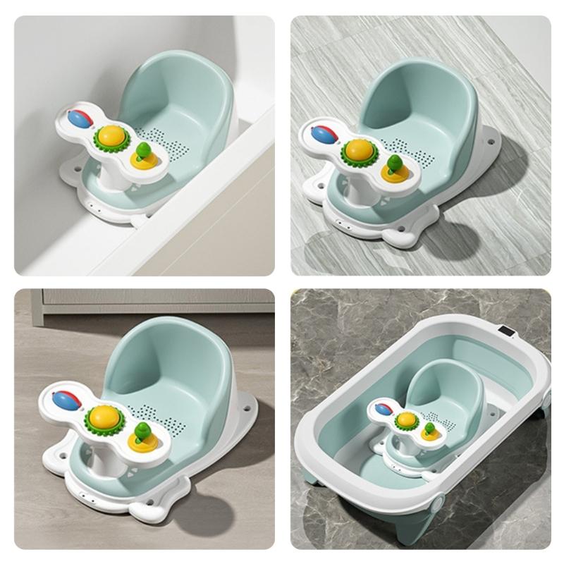 Infant Bathtub Seats for Sit-Up Bathing Baby Bath Seats with Bottom Suction Cups Provides Backrest Support Easy Remove