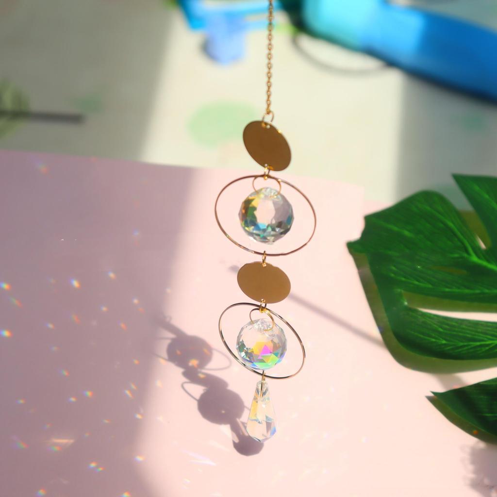 Crystal Suncatcher Sun Moon Stars Prism Beads Rainbow Balls Tear Drops Sun Catcher for Garden Decoration Hanging Windows Pendant