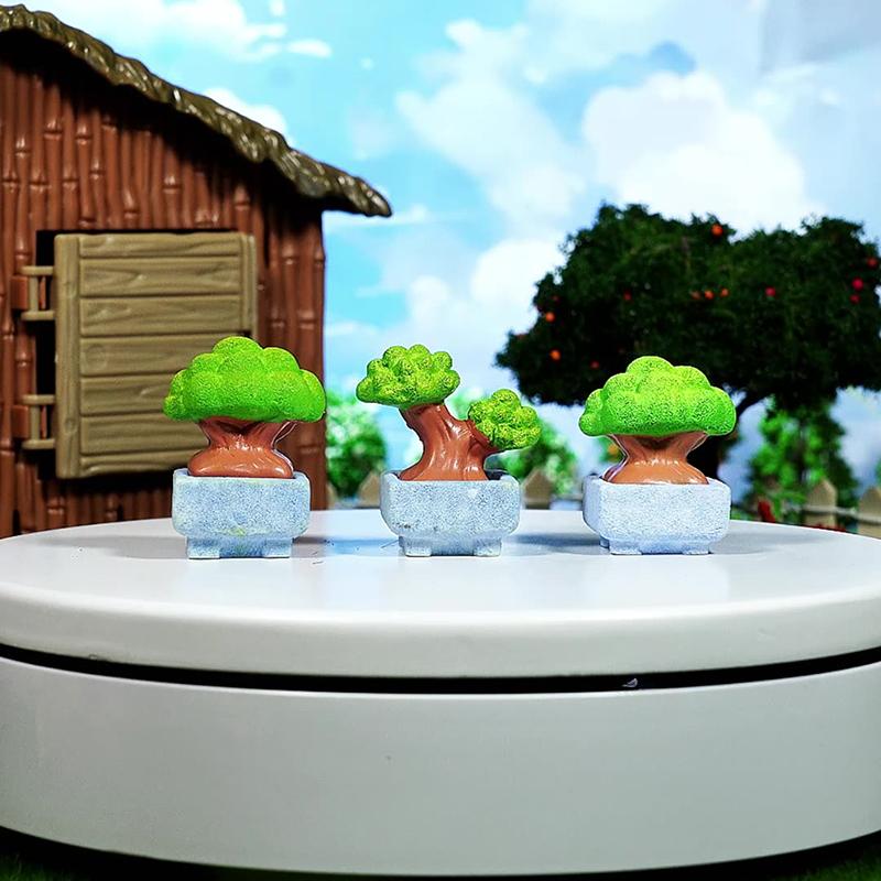 Figurines Miniatures Cute Small Tree Potted Micro Landscape Ornaments For Home Decorations Office Desk Accessories