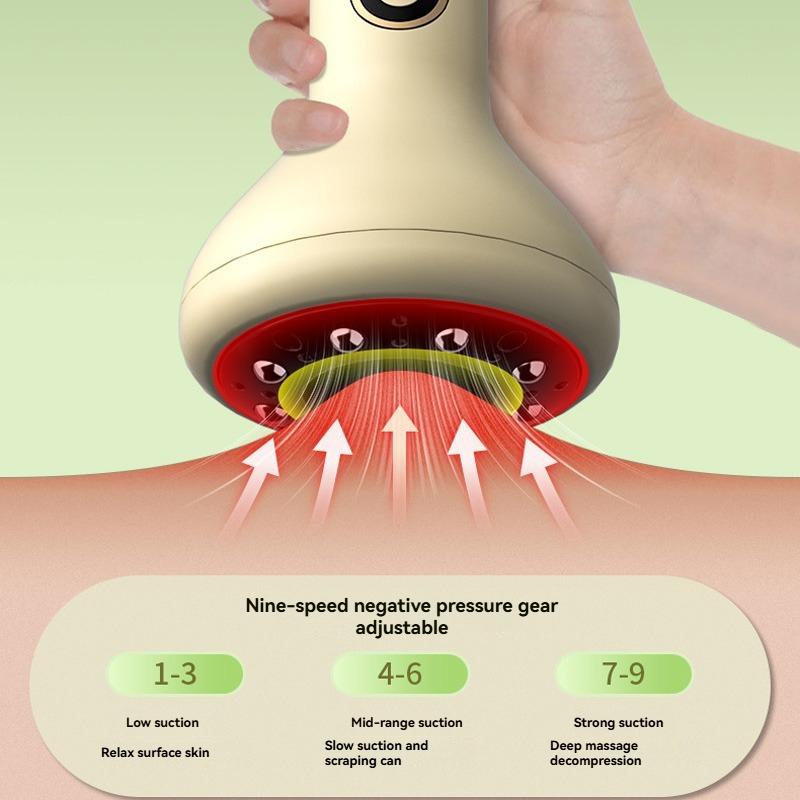 Rechargeable Hot Compress Abdominal Massager Negative Pressure Hot Compress Meridian Scraping Cupping Portable Arm and Leg Massa