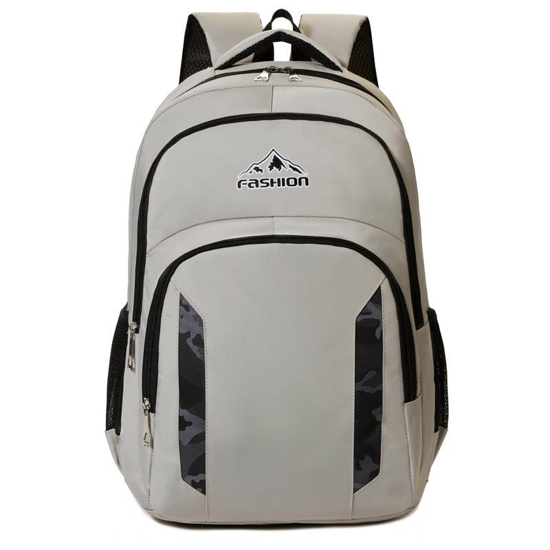 Durable Laptop Backpack with Camouflage Side Panels and Multiple Pockets